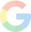 Google logo: a capital letter "G" in blue, red, yellow, and green segments on a transparent background.
