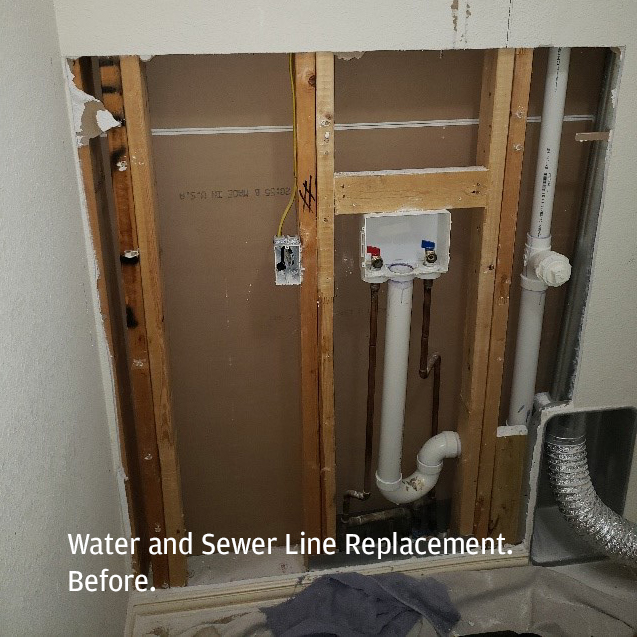 Water And Sewer Lines For Laundry Room Before Pics 